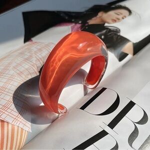 Orange Resin‎ Cuff Bracelet
